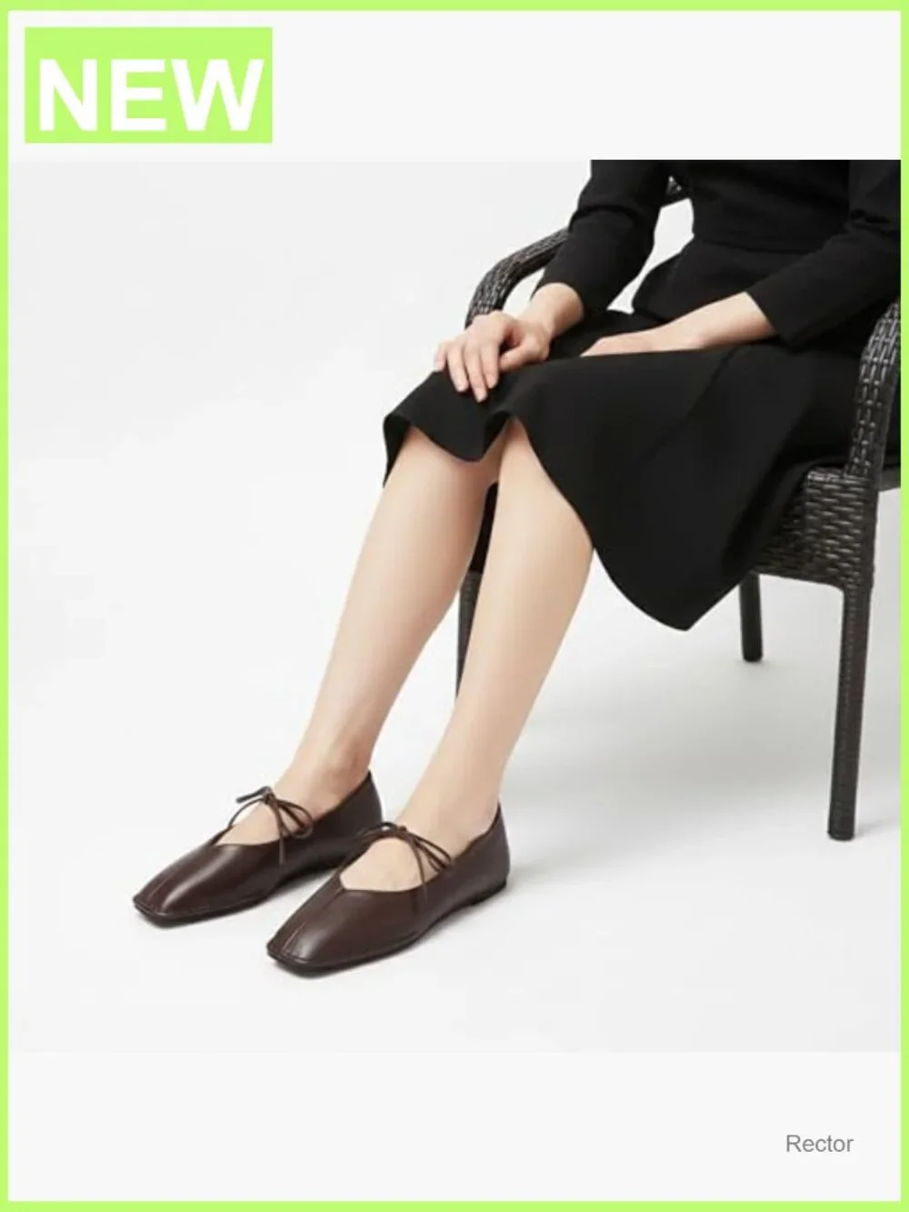 Lace Up Square Toe Ballet Flats Bow Slip On Mary Jane Flats Cute Ballerina Shoes - Picture 3 of 7